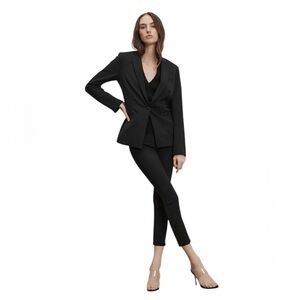 Veronica Beard Back Zip Scuba Pants Black Sz 6 8 Tailored High Rise Ankle USA